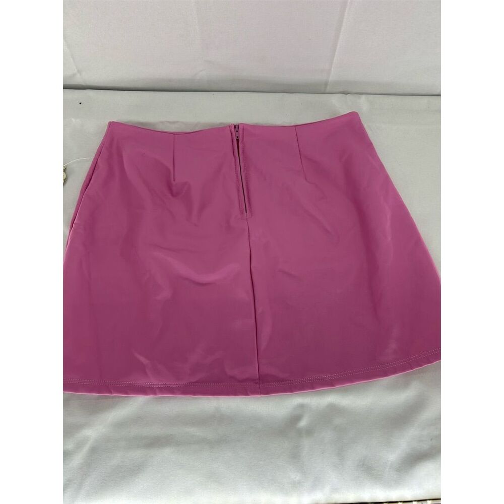 Altar’d State Women's Pink Mini Skirt Size Large Casual Vegan Leather Short NWT - Picture 7 of 9